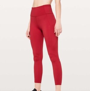 Lululemon Fast & Free Tight II 25” Dark Red Size 4 High Rise Leggings